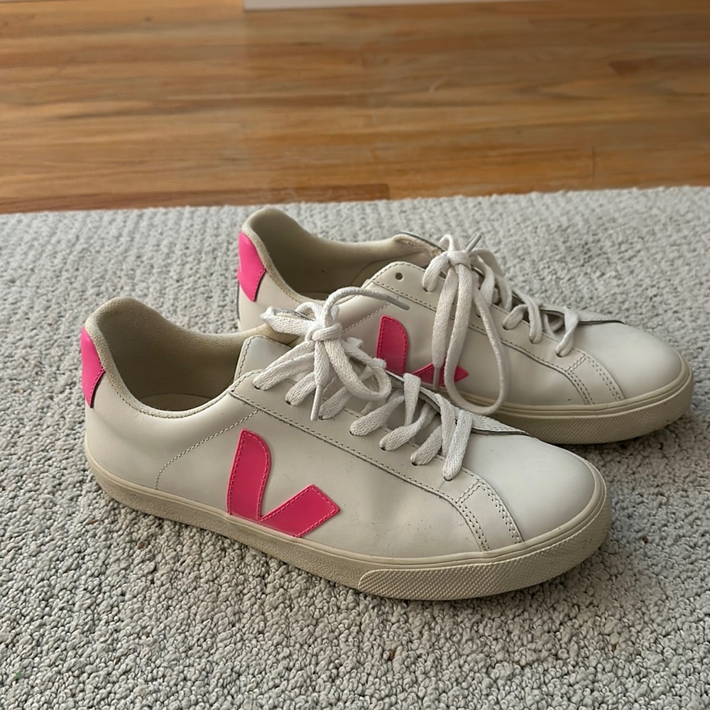 Hot pink vejas sneakers